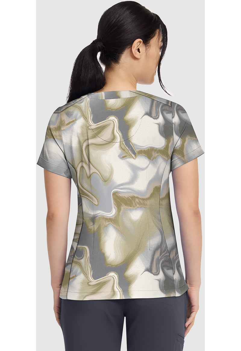 SILK WAVES - Briana Print Top (Back)
