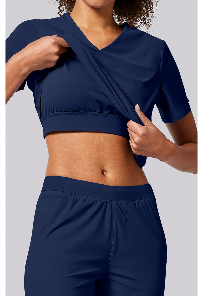 Navy - Built in Sport Bra Top (View 4)