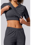 Pewter - Built in Sport Bra Top (View 4)