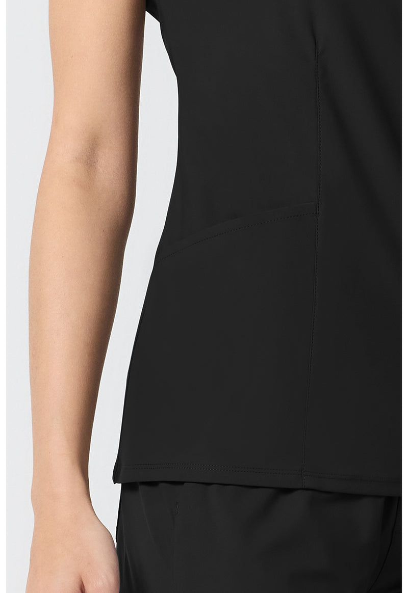 Black - Women's V-Neck Scrub Top (View 3)