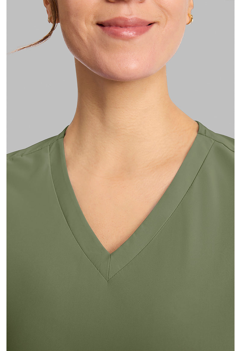 Olive - Women's V-Neck Scrub Top (View 2)