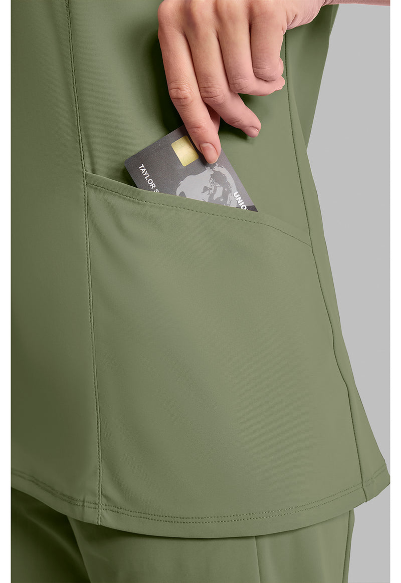 Olive - Women's V-Neck Scrub Top (View 4)