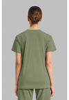 Olive - Cherokee IN Pursuit Women Scrub Top - Back View