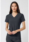 Pewter - Cherokee IN Pursuit Women Scrub Top - Front View