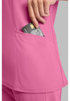 Tropical Pink - Women's V-Neck Scrub Top (View 4)