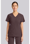 Walnut Roast - Cherokee IN Pursuit Women Scrub Top - Front View