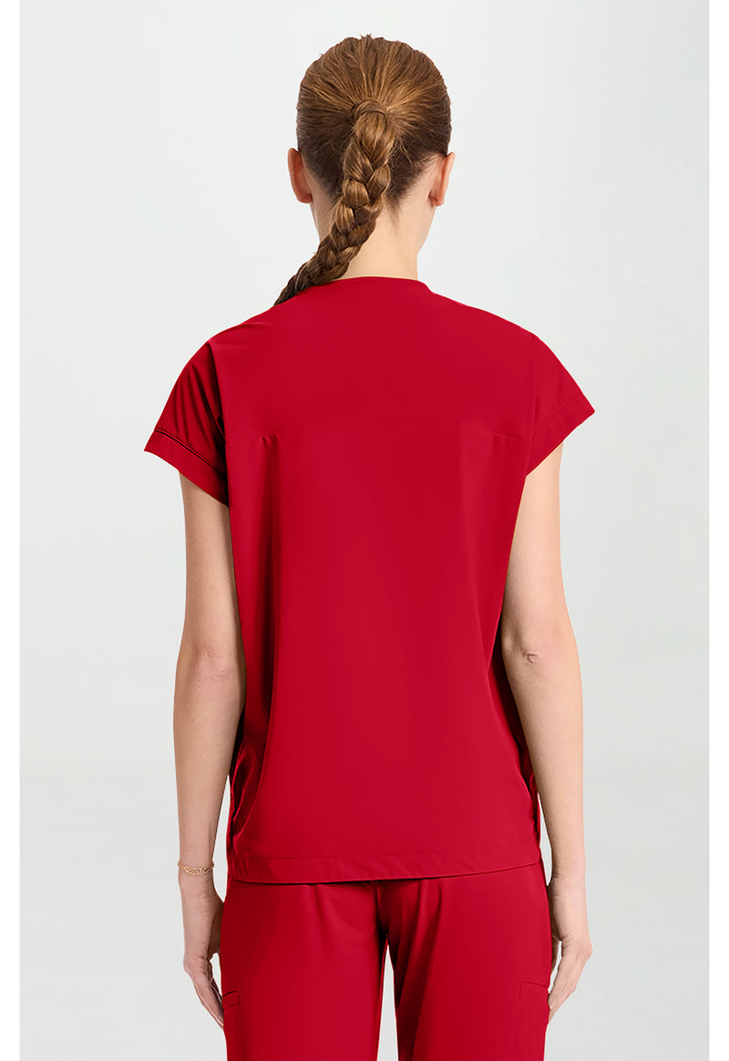 Cherry Pop - Cherokee IN Pursuit Women Scrub Top - Back View