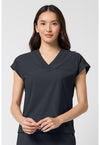 Pewter - Cherokee IN Pursuit Women Scrub Top - Front View