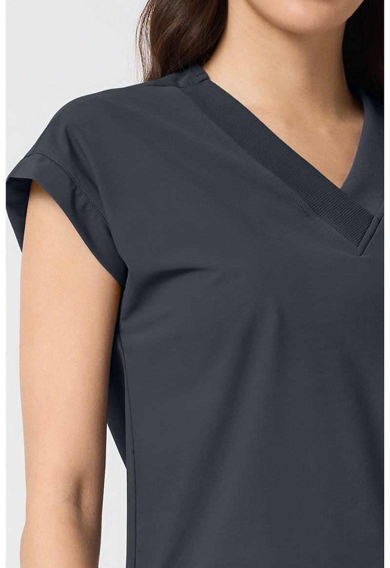 Pewter - Women's Dolman V-Neck Scrub Top (View 3)