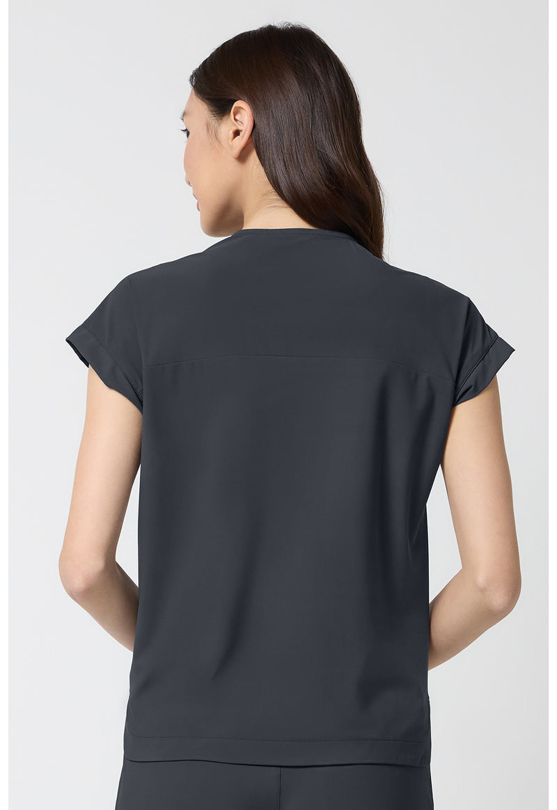 Pewter - Cherokee IN Pursuit Women Scrub Top - Back View