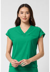 Retro Green - Cherokee IN Pursuit Women Scrub Top - Front View