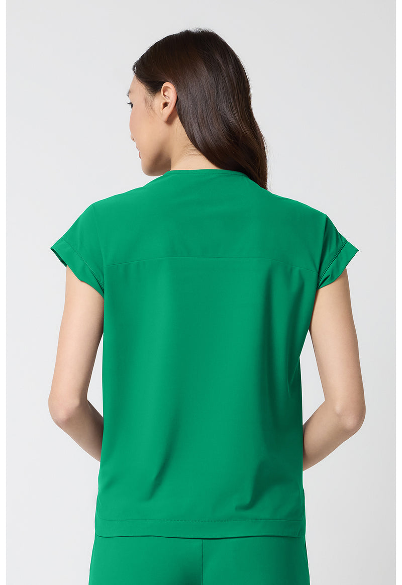 Retro Green - Cherokee IN Pursuit Women Scrub Top - Back View