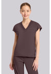 Walnut Roast - Cherokee IN Pursuit Women Scrub Top - Front View