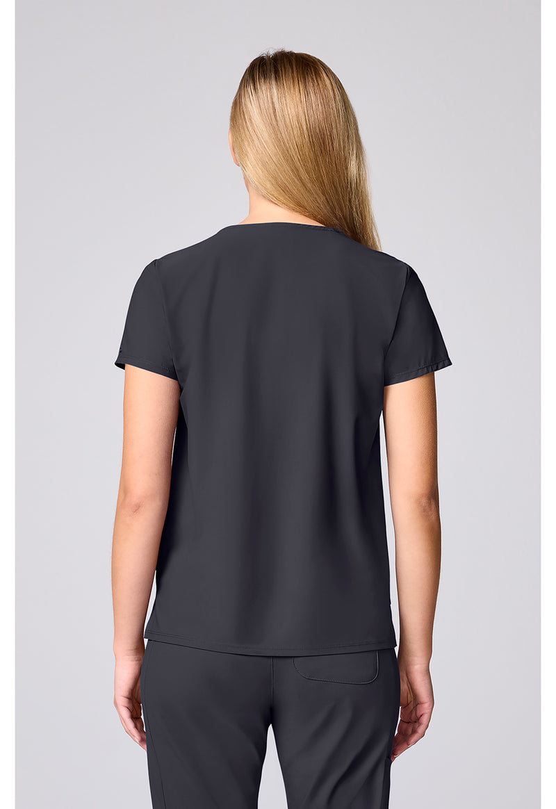 Pewter - Cherokee IN Pursuit Women Scrub Top - Back View
