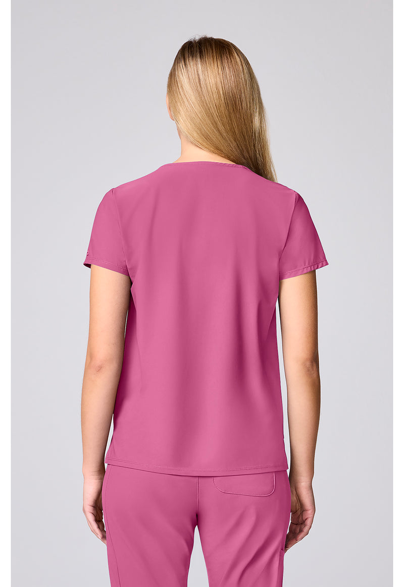 Tropical Pink - Cherokee IN Pursuit Women Scrub Top - Back View