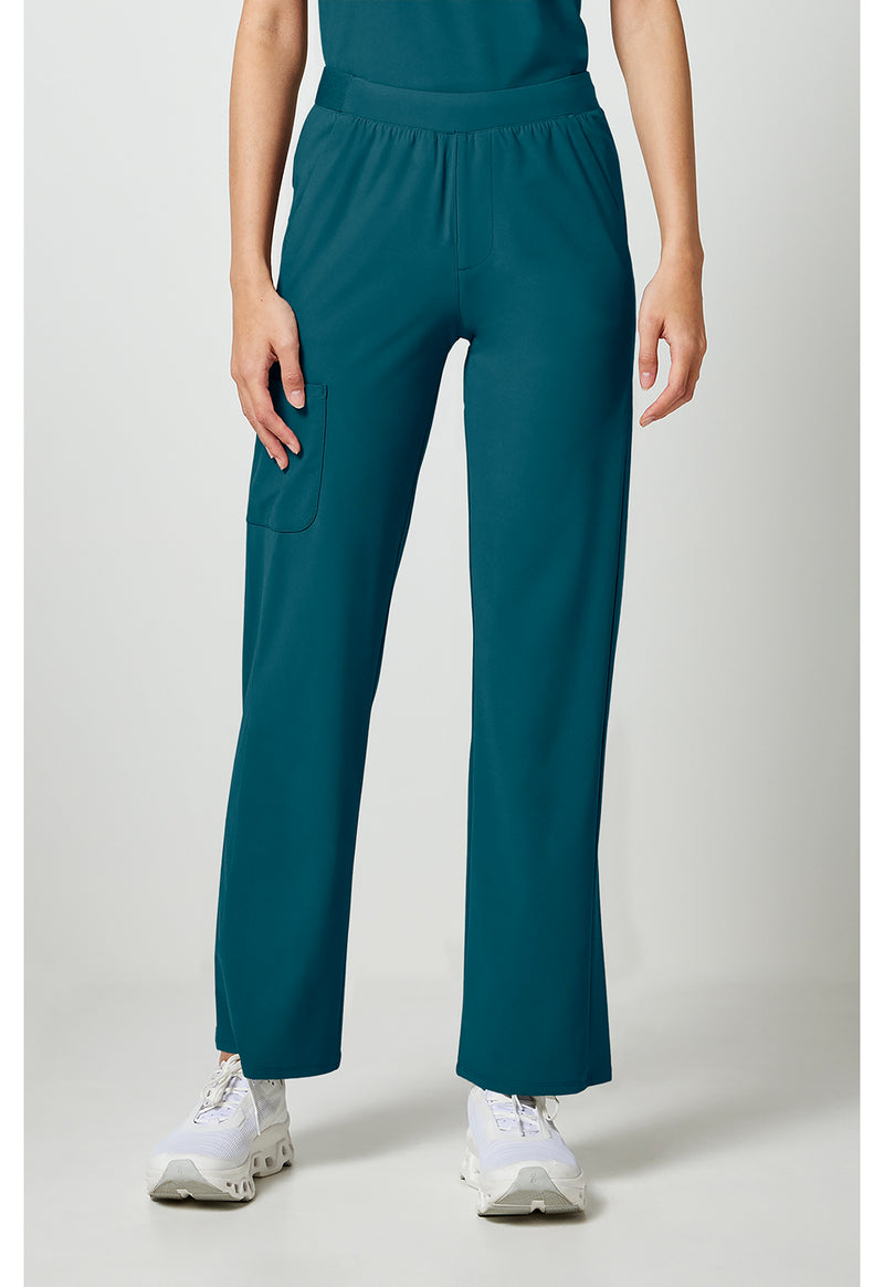 Caribbean Blue - Cherokee IN Pursuit Women Scrub Pants - Front View
