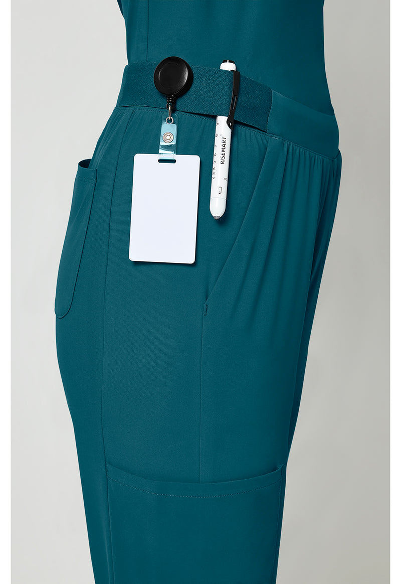 Caribbean Blue - Women's 4-Pocket Straight Leg Scrub Pants (View 3)