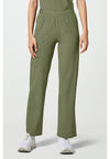 Olive - Cherokee IN Pursuit Women Scrub Pants - Front View