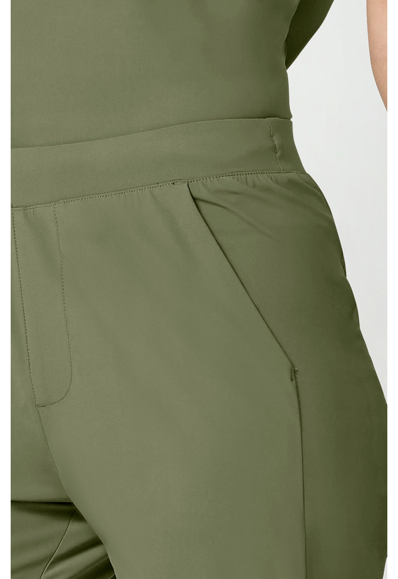 Olive - Women's 4-Pocket Straight Leg Scrub Pants (View 4)