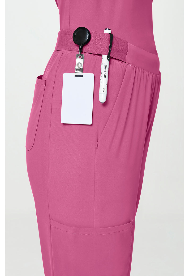 Tropical Pink - Women's 4-Pocket Straight Leg Scrub Pants (View 3)