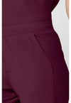 Wine - Women's 4-Pocket Straight Leg Scrub Pants (View 4)