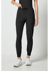 Black - Cherokee IN Pursuit Women Scrub Pants - Front View