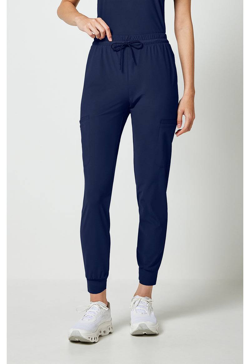 Navy - Cherokee IN Pursuit Women Scrub Pants - Front View