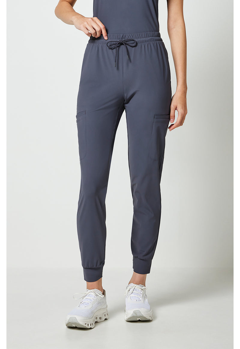 Pewter - Cherokee IN Pursuit Women Scrub Pants - Front View
