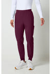 Wine - Cherokee IN Pursuit Men Scrub Pants - Front View