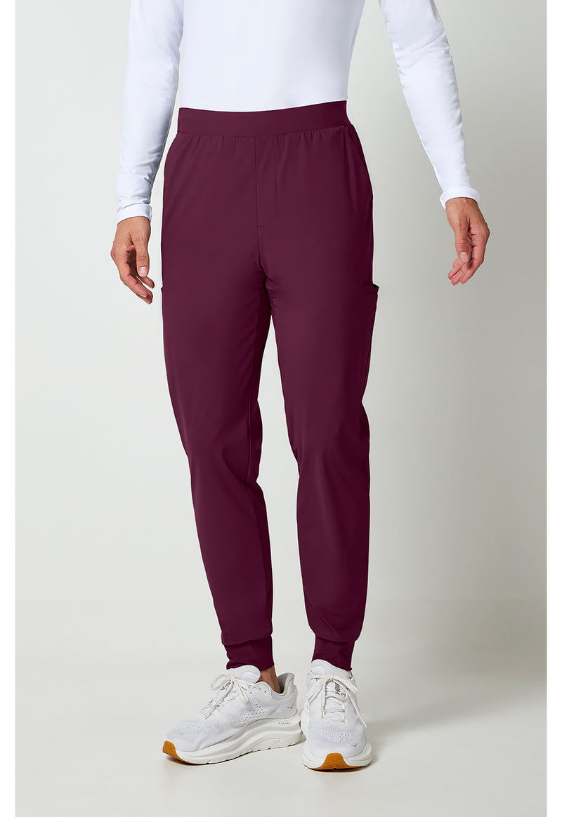 Wine - Cherokee IN Pursuit Men Scrub Pants - Front View