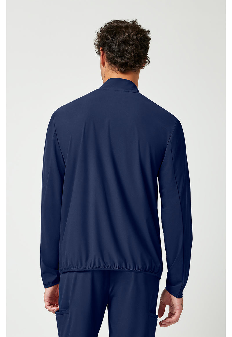 Navy - Men's 3-Pocket Warm-up Jacket (Back)