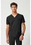 Black - Cherokee IN Pursuit Men Scrub Top - Front View