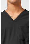 Black - Men's 3 Pocket V-Neck Scrub Top (View 2)
