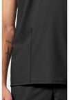Black - Men's 3 Pocket V-Neck Scrub Top (View 3)