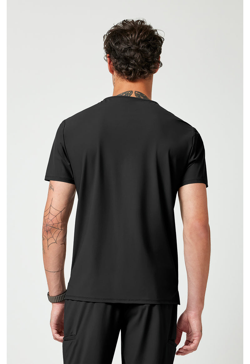 Black - Cherokee IN Pursuit Men Scrub Top - Back View