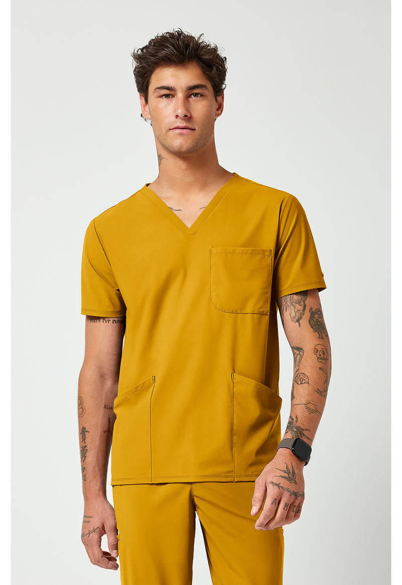 Butterscotch - Cherokee IN Pursuit Men Scrub Top - Front View