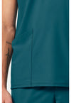 Caribbean Blue - Men's 3 Pocket V-Neck Scrub Top (View 3)