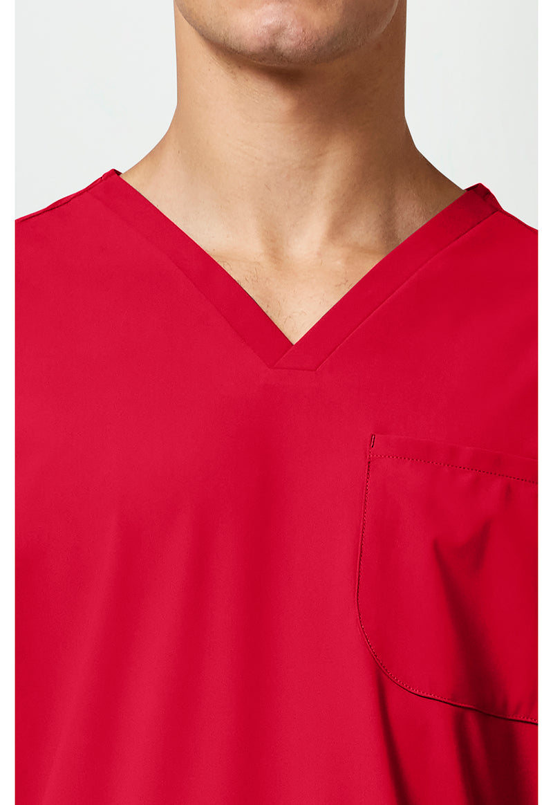 Cherry Pop - Men's 3 Pocket V-Neck Scrub Top (View 2)