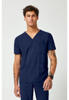 Navy - Cherokee IN Pursuit Men Scrub Top - Front View