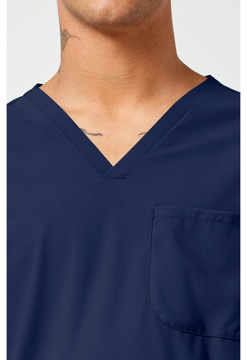 Navy - Men's 3 Pocket V-Neck Scrub Top (View 2)
