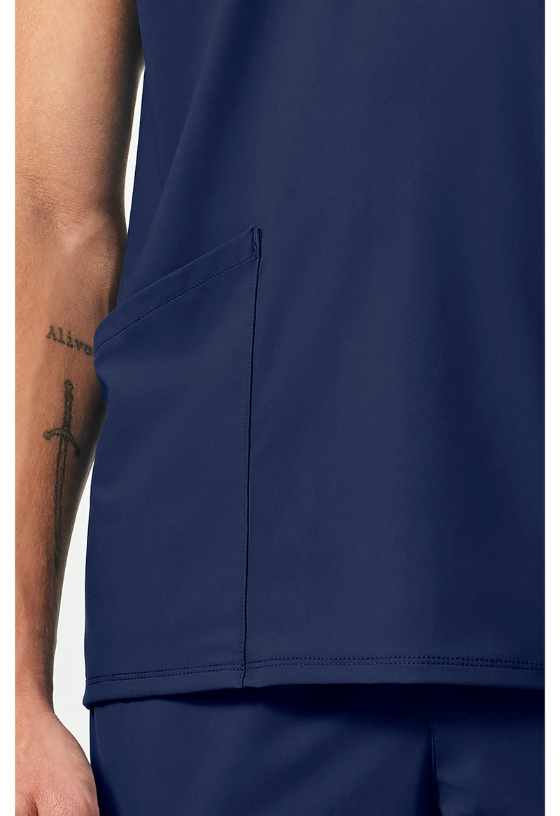 Navy - Men's 3 Pocket V-Neck Scrub Top (View 3)