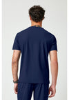 Navy - Cherokee IN Pursuit Men Scrub Top - Back View