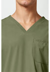 Olive - Men's 3 Pocket V-Neck Scrub Top (View 2)