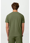 Olive - Cherokee IN Pursuit Men Scrub Top - Back View