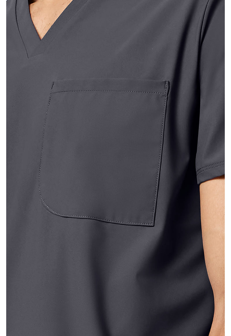 Pewter - Men's 3 Pocket V-Neck Scrub Top (View 3)