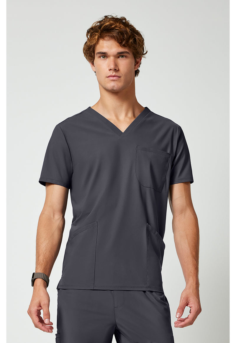 Pewter - Men's 3 Pocket V-Neck Scrub Top (View 4)