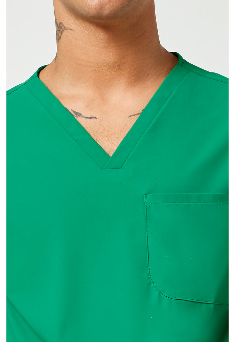Retro Green - Men's 3 Pocket V-Neck Scrub Top (View 2)