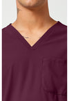 Wine - Men's 3 Pocket V-Neck Scrub Top (View 2)