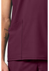 Wine - Men's 3 Pocket V-Neck Scrub Top (View 3)