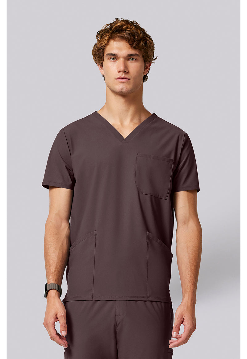 Walnut Roast - Cherokee IN Pursuit Men Scrub Top - Front View